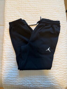 Jordan Black Joggers with White Jumpman Logo